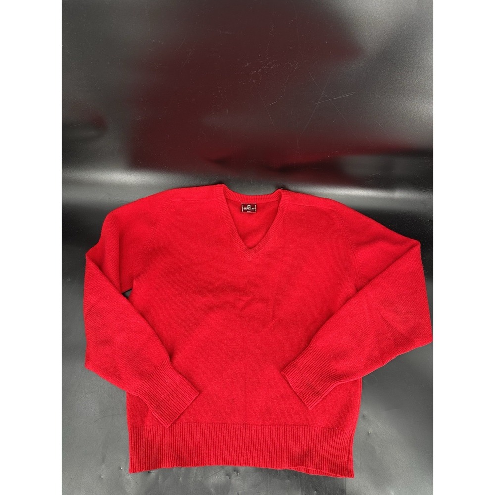 Vintage‎ Nordstrom Men's Medium Lambswool Sweater Maroon Red V-Neck Hong Kong
